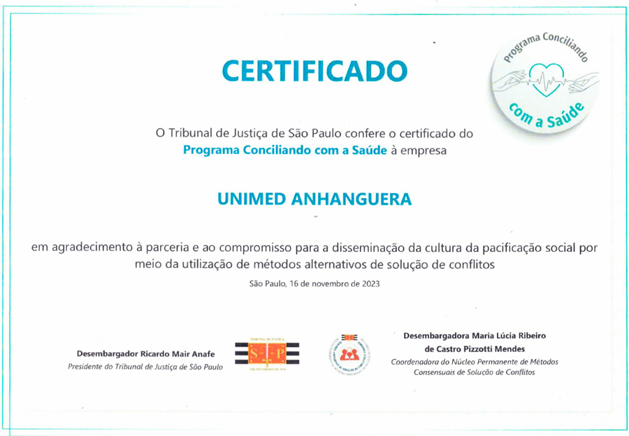 Unimed Anhanguera é certificada no Programa Conciliando com a Saúde